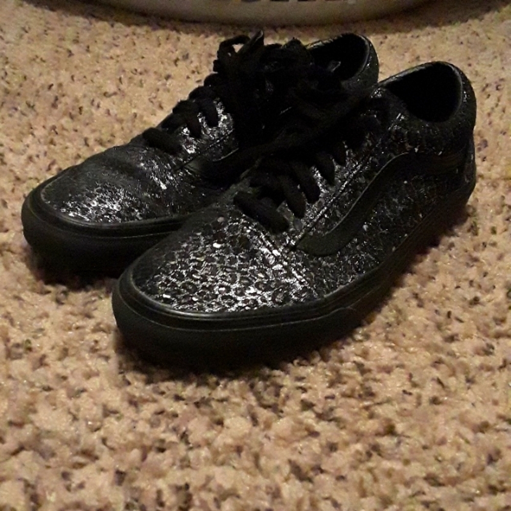 Sparkle Cheetah Print Vans